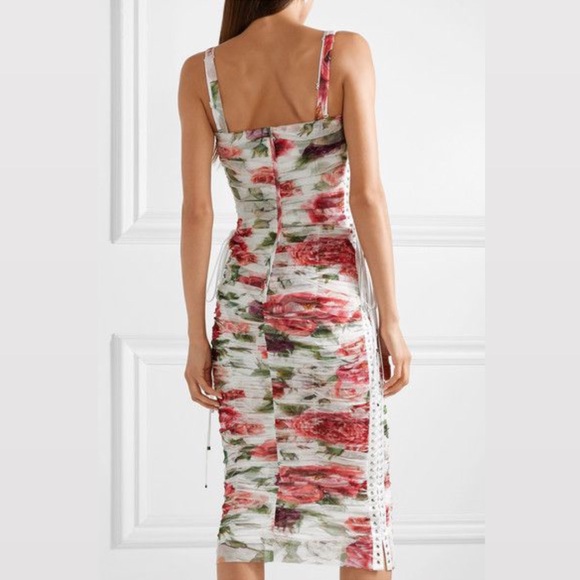 Dolce & Gabbana Lace Up Floral Dress - Picture 2 of 7
